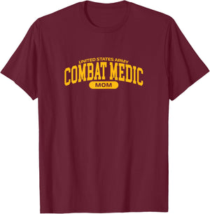 Proud Combat Medic Mom T-Shirt - T-Shirt | Maroon