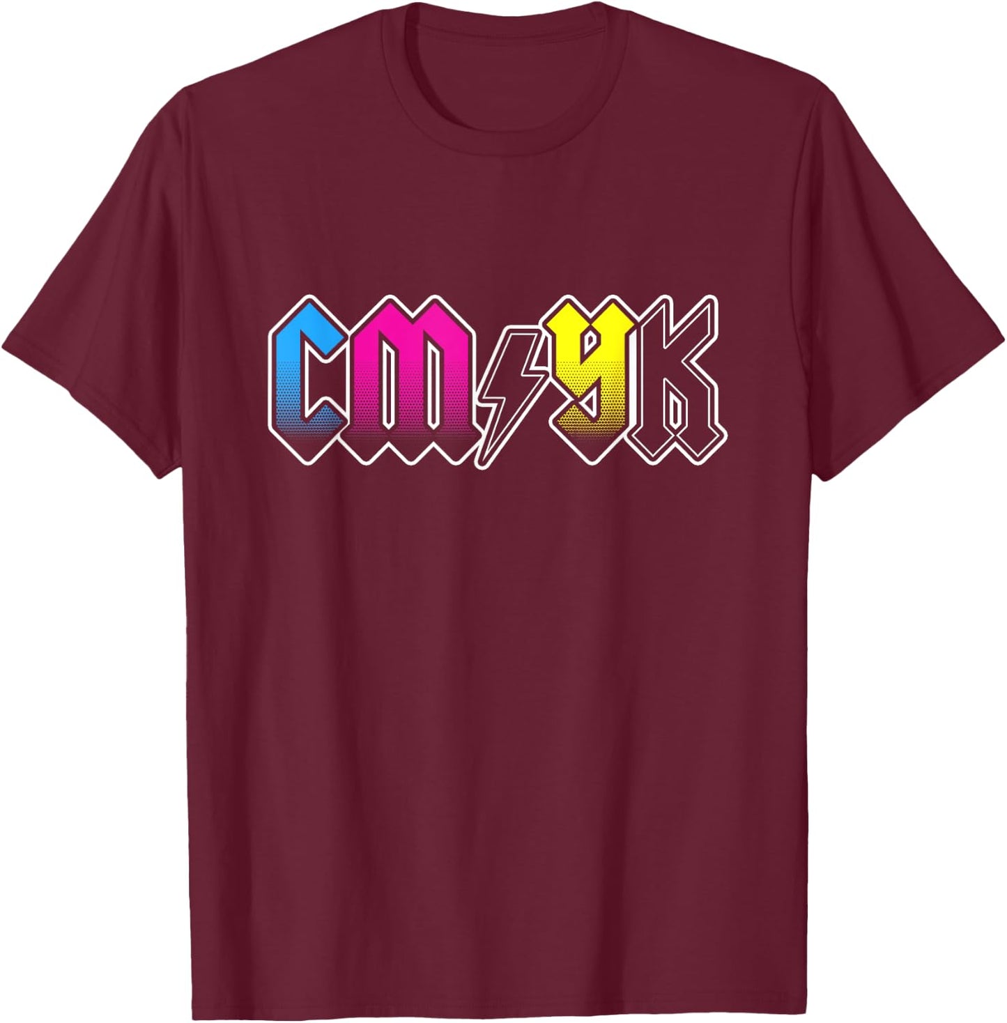 CMYK Rock Band - Graphic Designer Gift T-Shirt - T-Shirt | Maroon