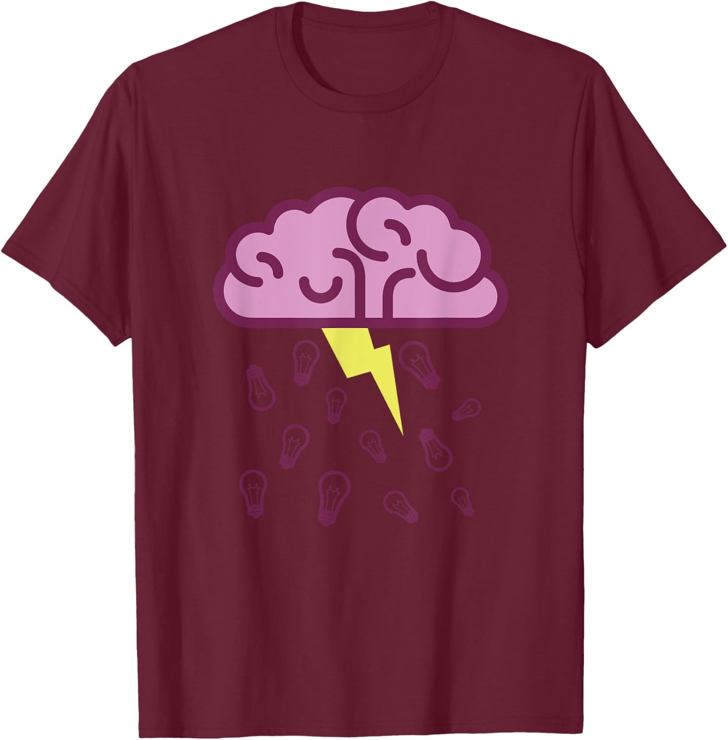 Funny Visual Pun Shirt Brainstorm T-Shirt - T-Shirt | Maroon