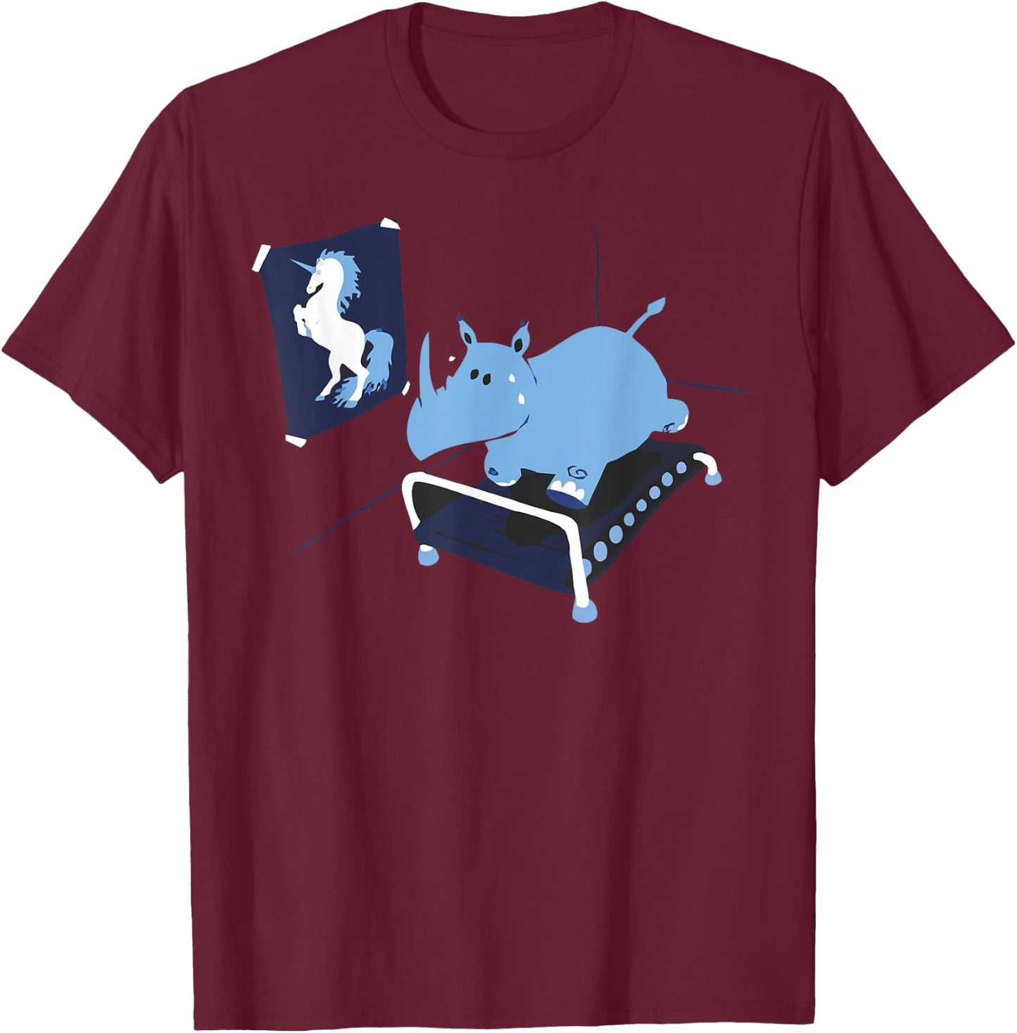 Rhino = Fat Unicorn - Popular Adult Humor T-Shirt - T-Shirt | Maroon