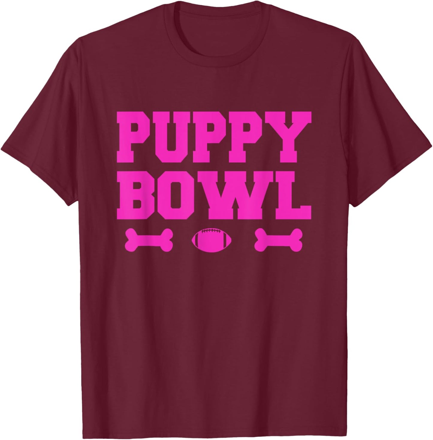 Puppy Bowl Football T Shirt T-Shirt - T-Shirt | Maroon