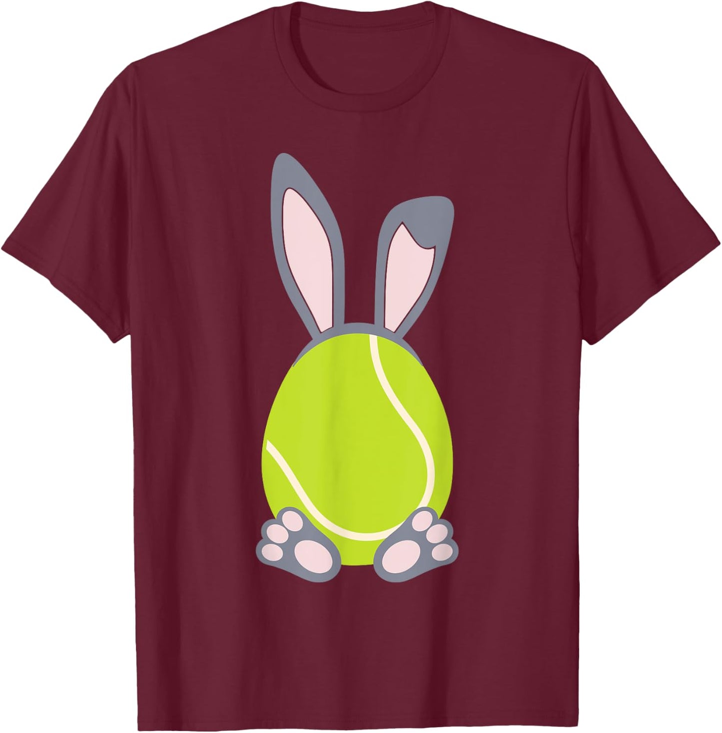 Tennis Easter Egg Rabbit Bunny - Tennis Shirt T-Shirt - T-Shirt | Maroon