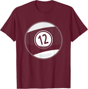 Matching Halloween Costume Set Billiard Balls 12 Ball T-Shirt - T-Shirt | Maroon