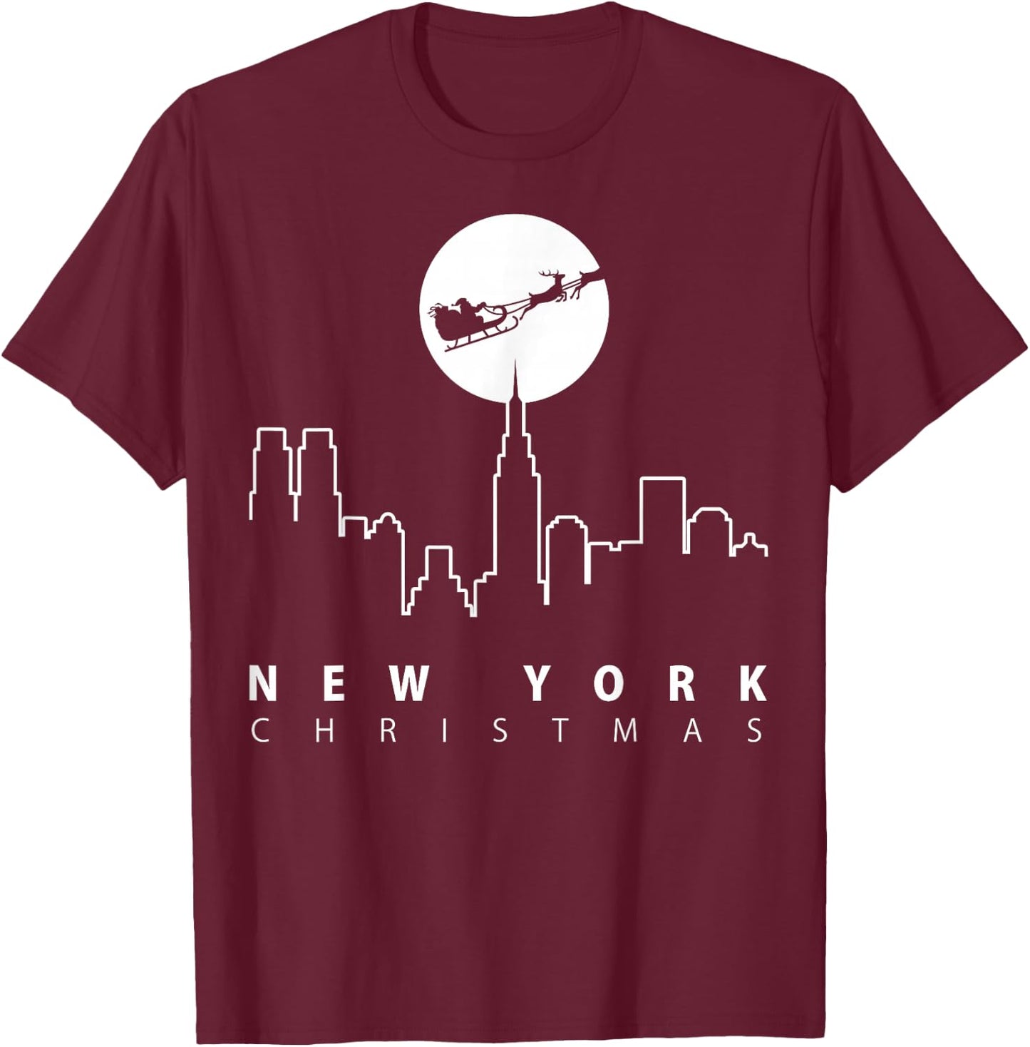 Christmas in New York City T-Shirt - T-Shirt | Maroon