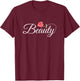 Beauty and Beast Shirts Matching Couple Outfits T-Shirt - T-Shirt | Maroon