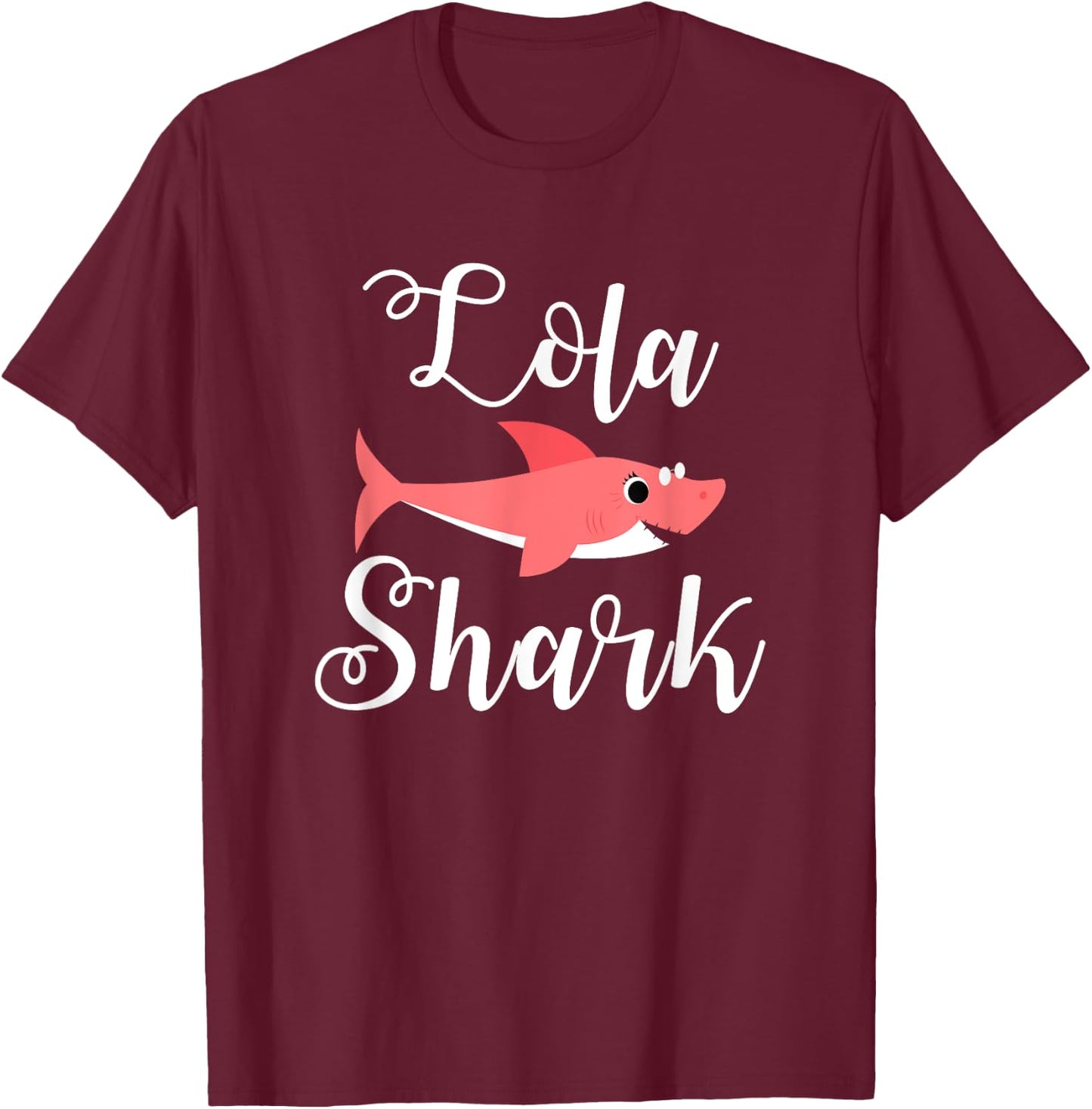 Lola Shark Funny Grandma Mothers Day Gift Women's T-Shirt - T-Shirt | Maroon