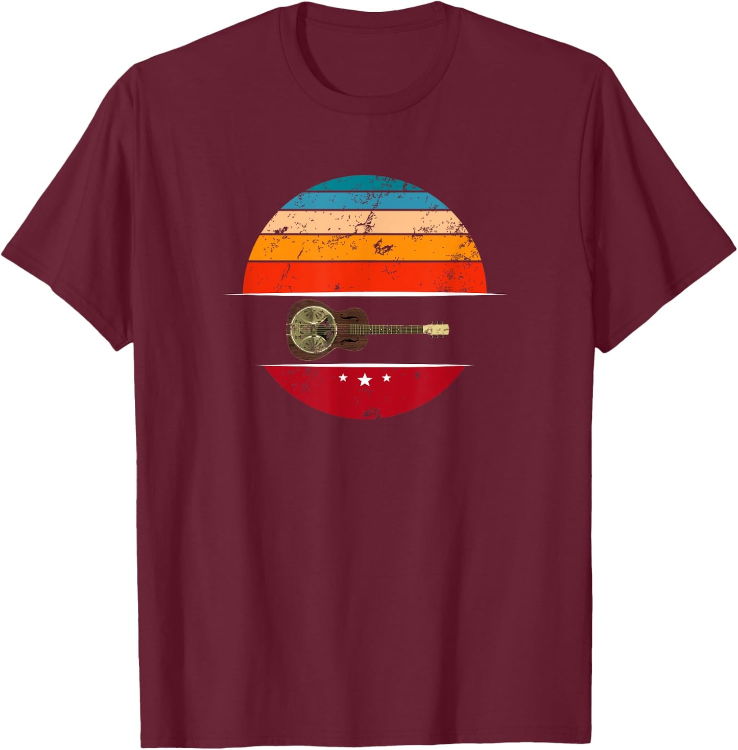 Vintage Dobro - Cool Guitar T Shirt T-Shirt - T-Shirt | Maroon