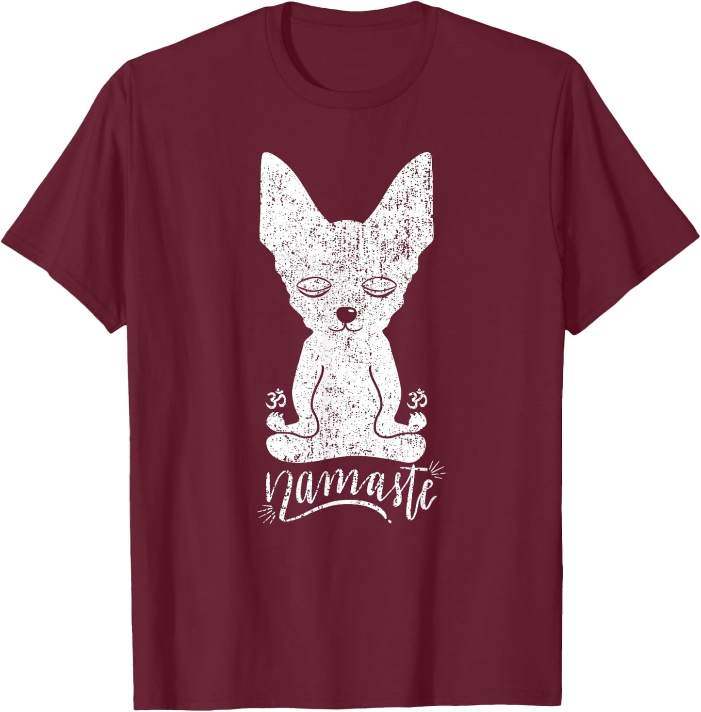 Chihuahua Yoga Namaste Meditation Dog Funny T-Shirt - T-Shirt | Maroon