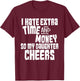 Funny Dad Parent of Cheerleader Cheer Team Gift Shirt T-Shirt - T-Shirt | Maroon