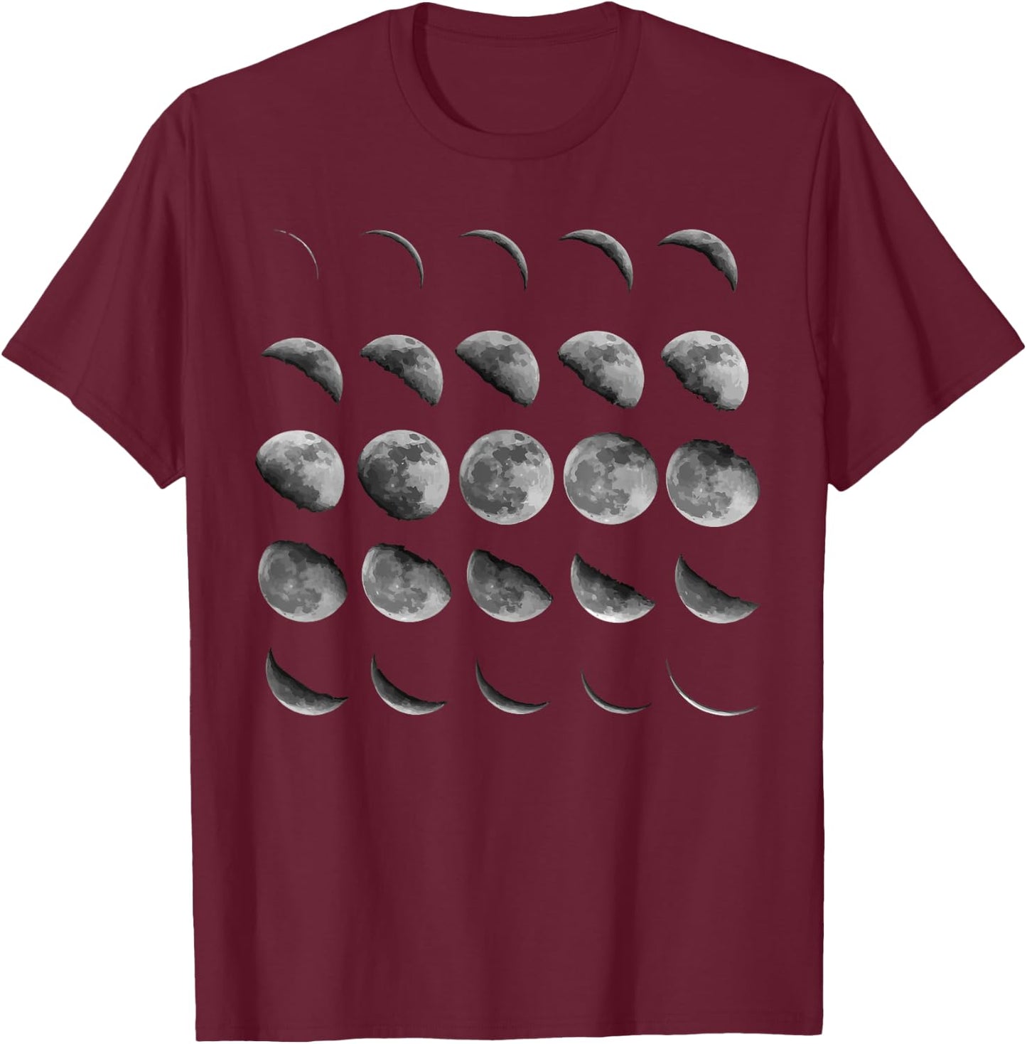 Moon Phases Shirt - Moon Phases T Shirt T-Shirt - T-Shirt | Maroon