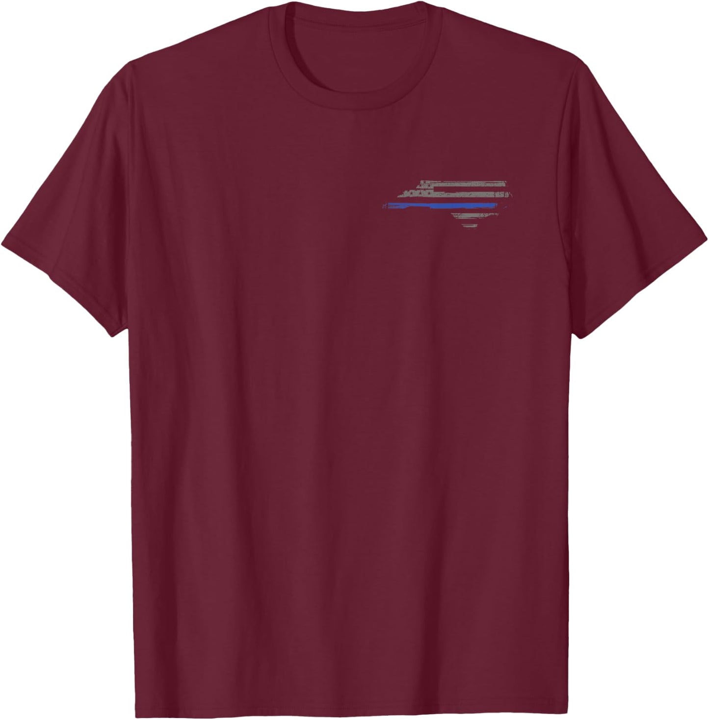 North Carolina Police, Law Enforcement Thin Blue Line Shirt T-Shirt - T-Shirt | Maroon