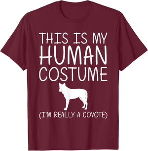 Coyote Easy Halloween Human Costume Wolf Pup Canine DIY Gift T-Shirt - T-Shirt | Maroon