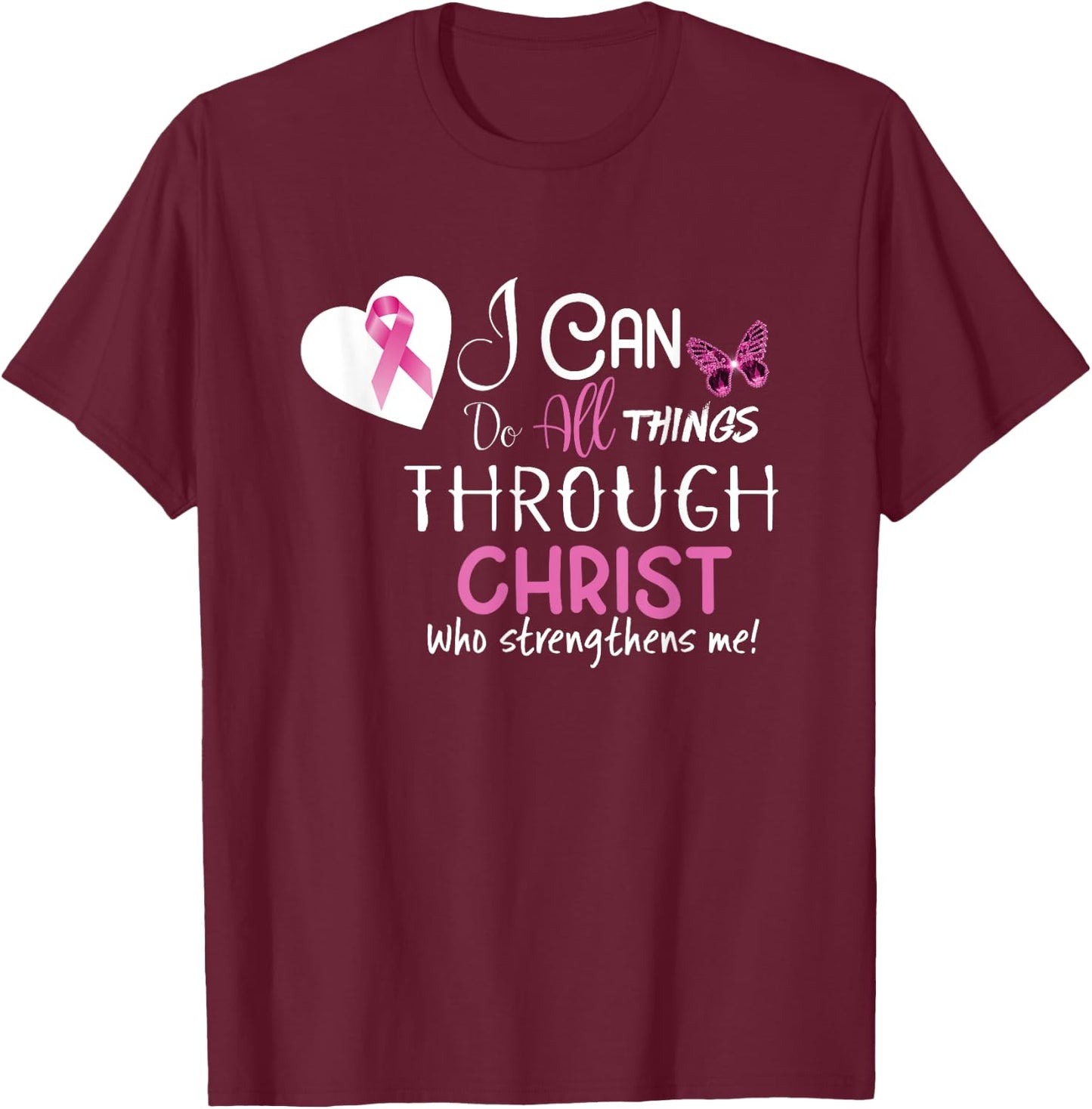 Christian Shirt for Breast Cancer T-Shirt - T-Shirt | Maroon