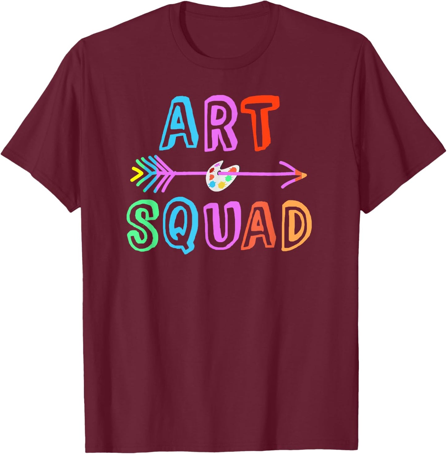 ART SQUAD School Visual Artist Teacher Artistic Student Club Women Girls Kids T-Shirt - T-Shirt | Maroon