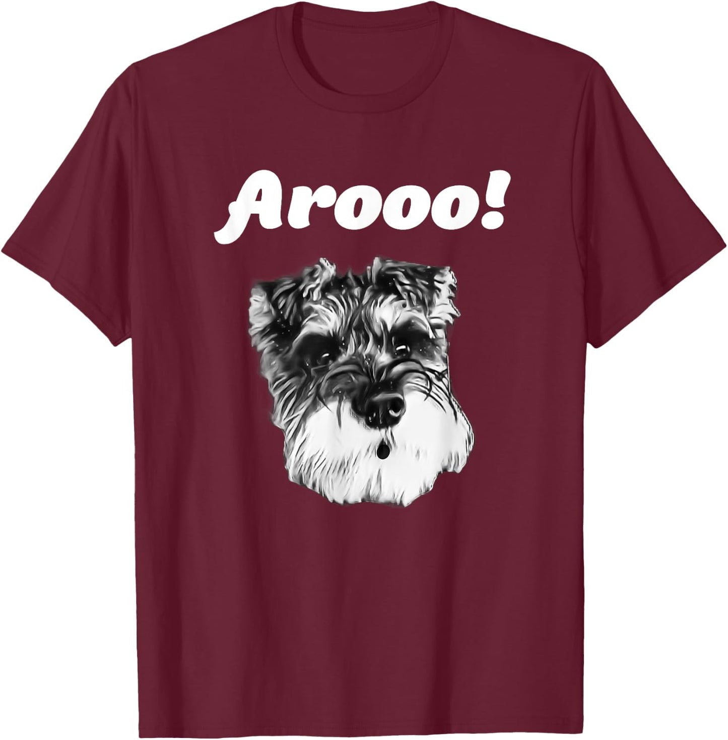 Schnauzer Arooo Barking T Shirt T-Shirt - T-Shirt | Maroon
