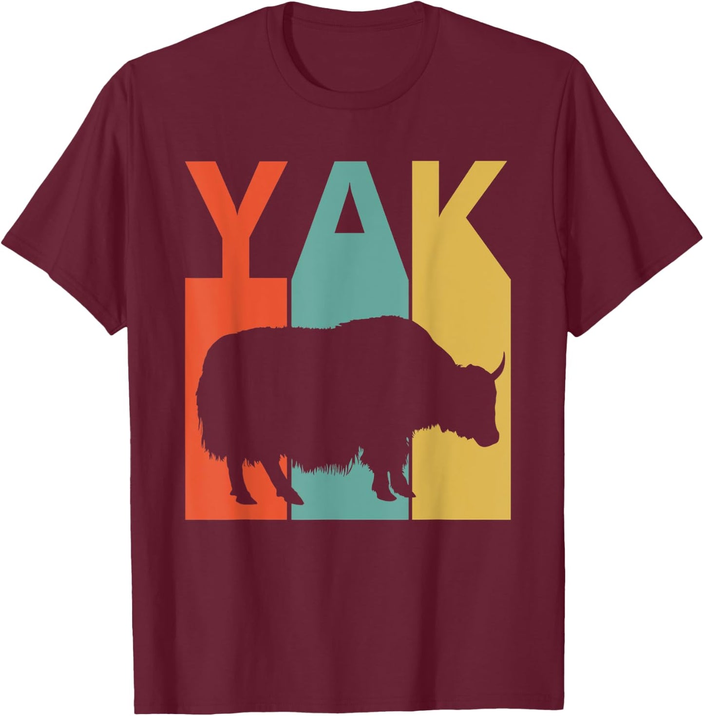 Spirit Animal Yak Shirt - Vintage Yak T-Shirt - T-Shirt | Maroon