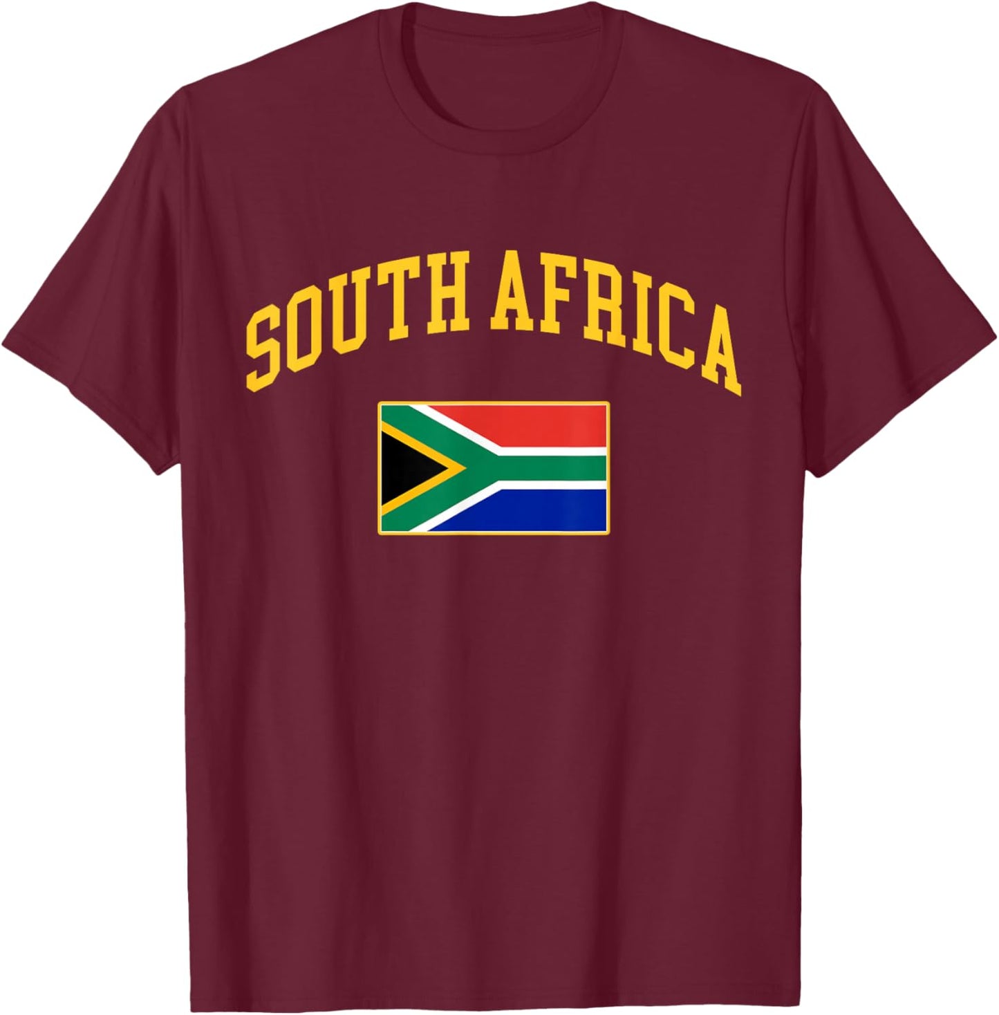 South Africa Flag Retro Vintage Classic Graphic T-Shirt - T-Shirt | Maroon