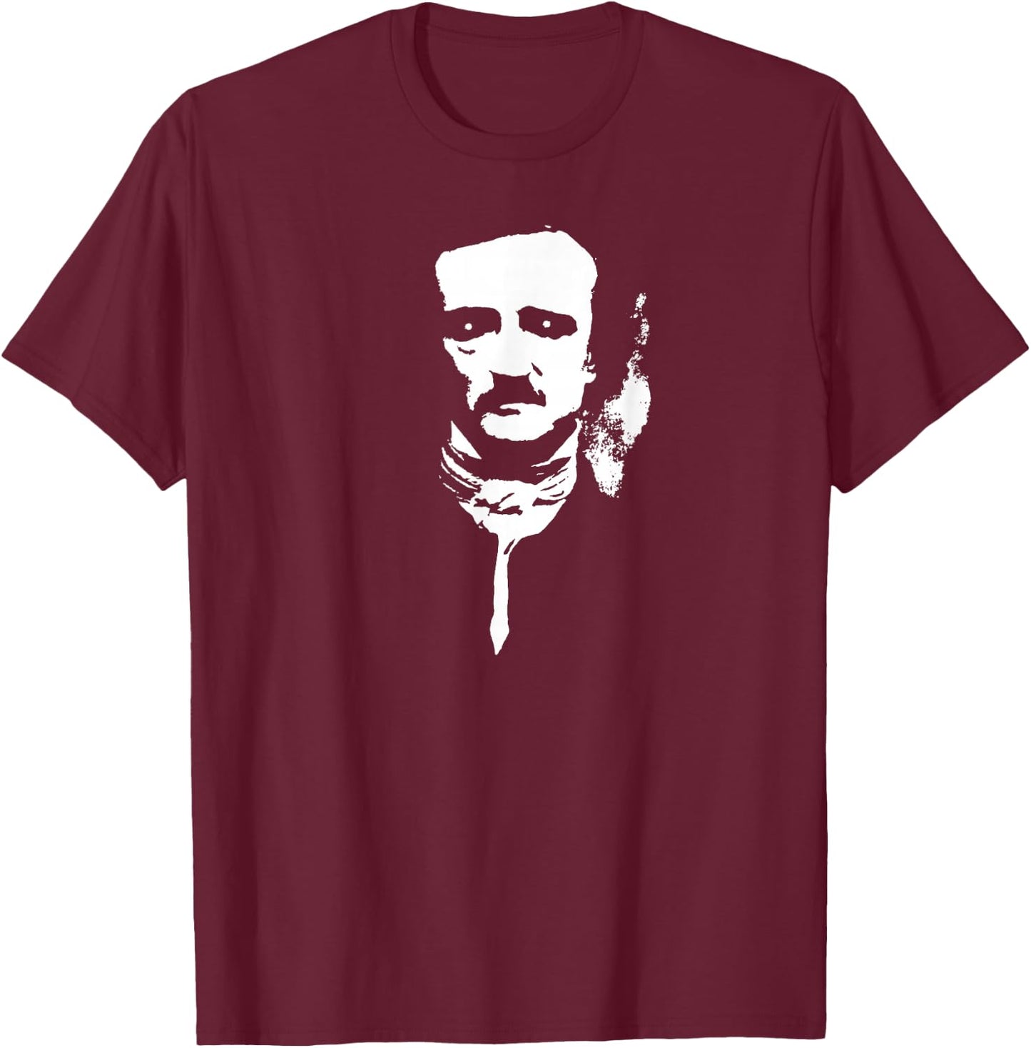 Ghostly Edgar Allan Poe T-Shirt - T-Shirt | Maroon