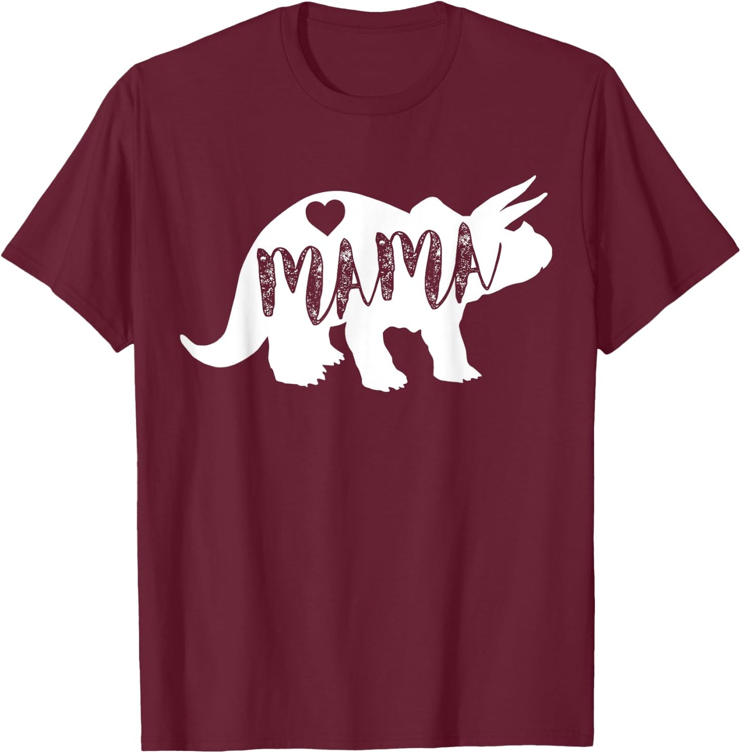 Mama Triceratops Dinosaur Funny Gift Mother Day T-Shirt - T-Shirt | Maroon