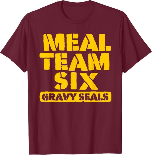 Meal Team Six: Gravy Seals T-Shirt - T-Shirt | Maroon