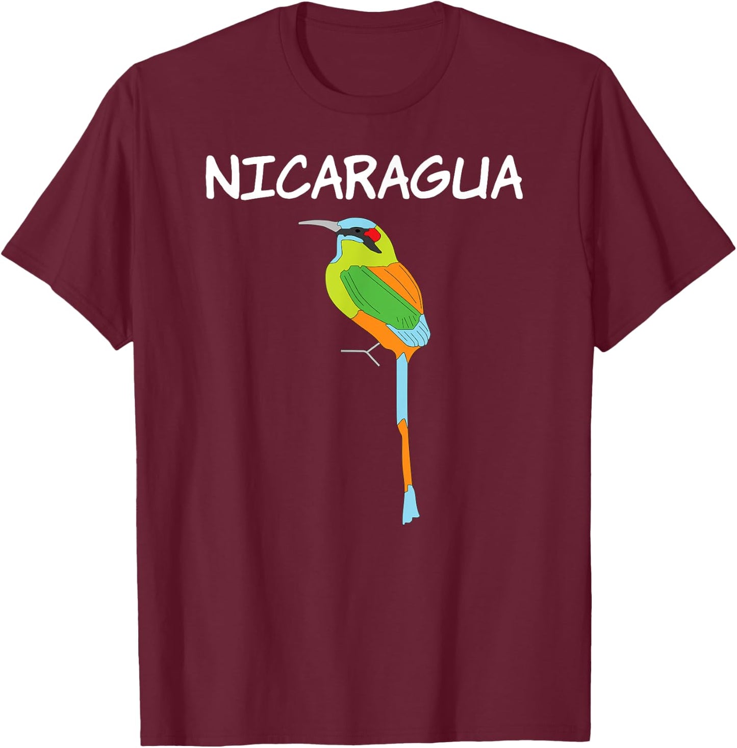 Nicaragua Nicaraguan Bird Central America Guardabarranco T-Shirt - T-Shirt | Maroon