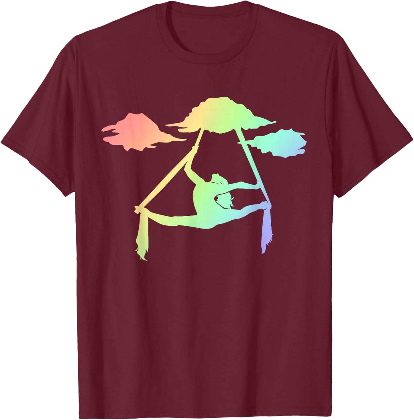 Aerial Silks Rainbow Girls, Trapeze Artist Outfits T-Shirt - T-Shirt | Maroon