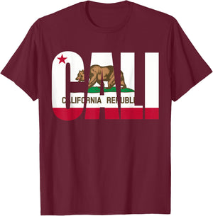 Republic of California State Flag T-Shirt - T-Shirt | Maroon