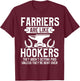 Farrier Bent Horseshoe Hoof Trimming Equine Shoeing T-Shirt - T-Shirt | Maroon