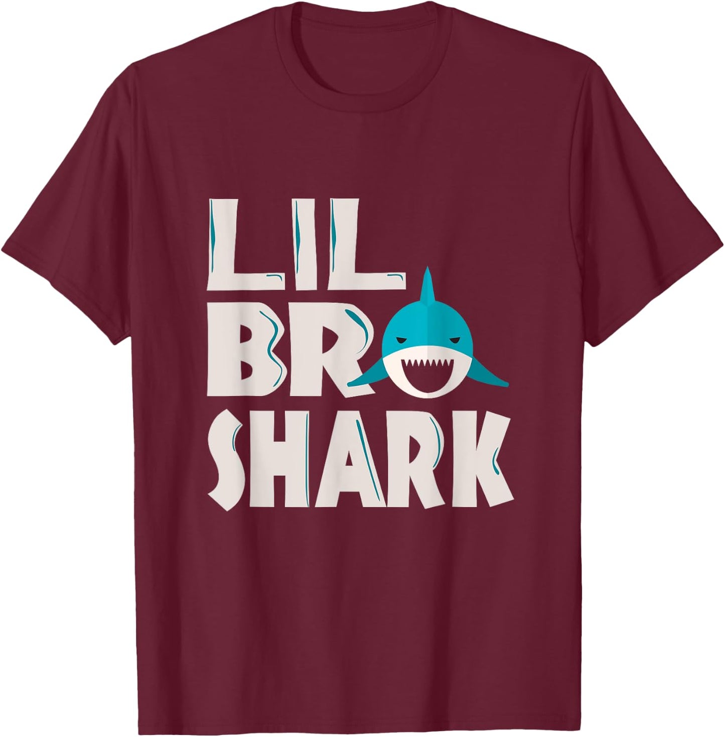 Funny Lil Bro Shark Funny Sibling Quote Meme Saying T-Shirt - T-Shirt | Maroon