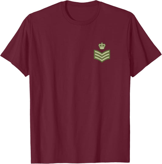 British Army Staff Sergeant OR7 rank T-Shirt - T-Shirt | Maroon