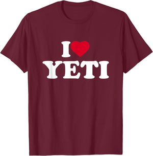 I Love Yeti I Heart Yeti Lover T-Shirt - T-Shirt | Maroon