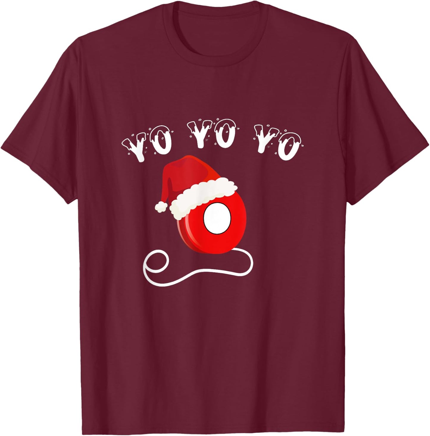 Christmas YoYo Yo Yo Yo Funny Holiday Santa T-Shirt - T-Shirt | Maroon