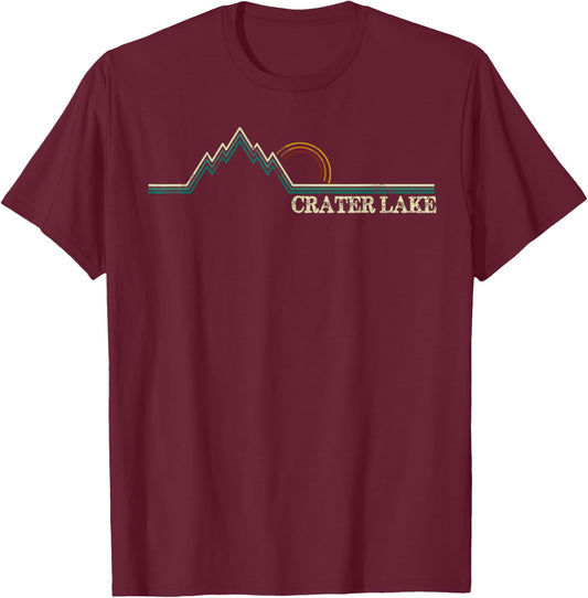 Crater Lake Oregon Hiking Vacation T-Shirt - T-Shirt | Maroon