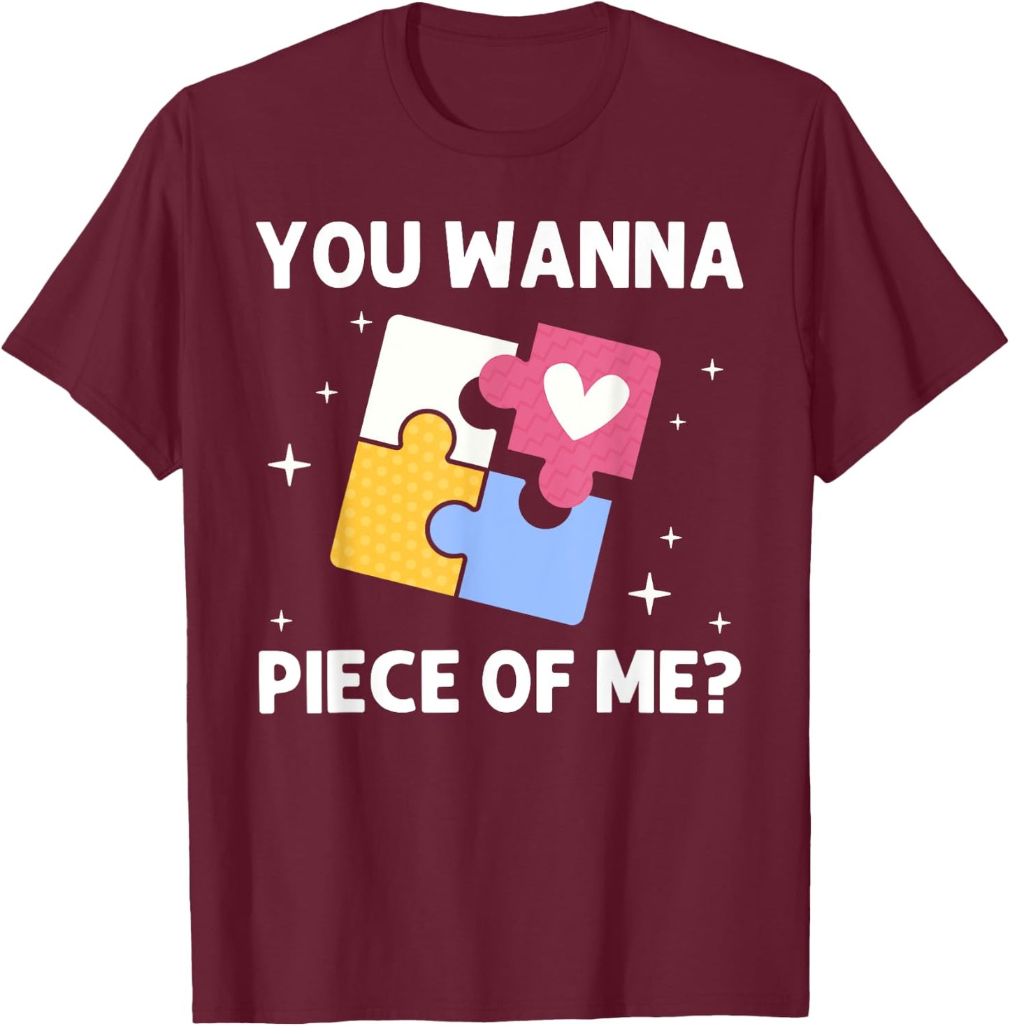 Funny Jigsaw Puzzle Design Women Adults Puzzle Lover T-Shirt - T-Shirt | Maroon