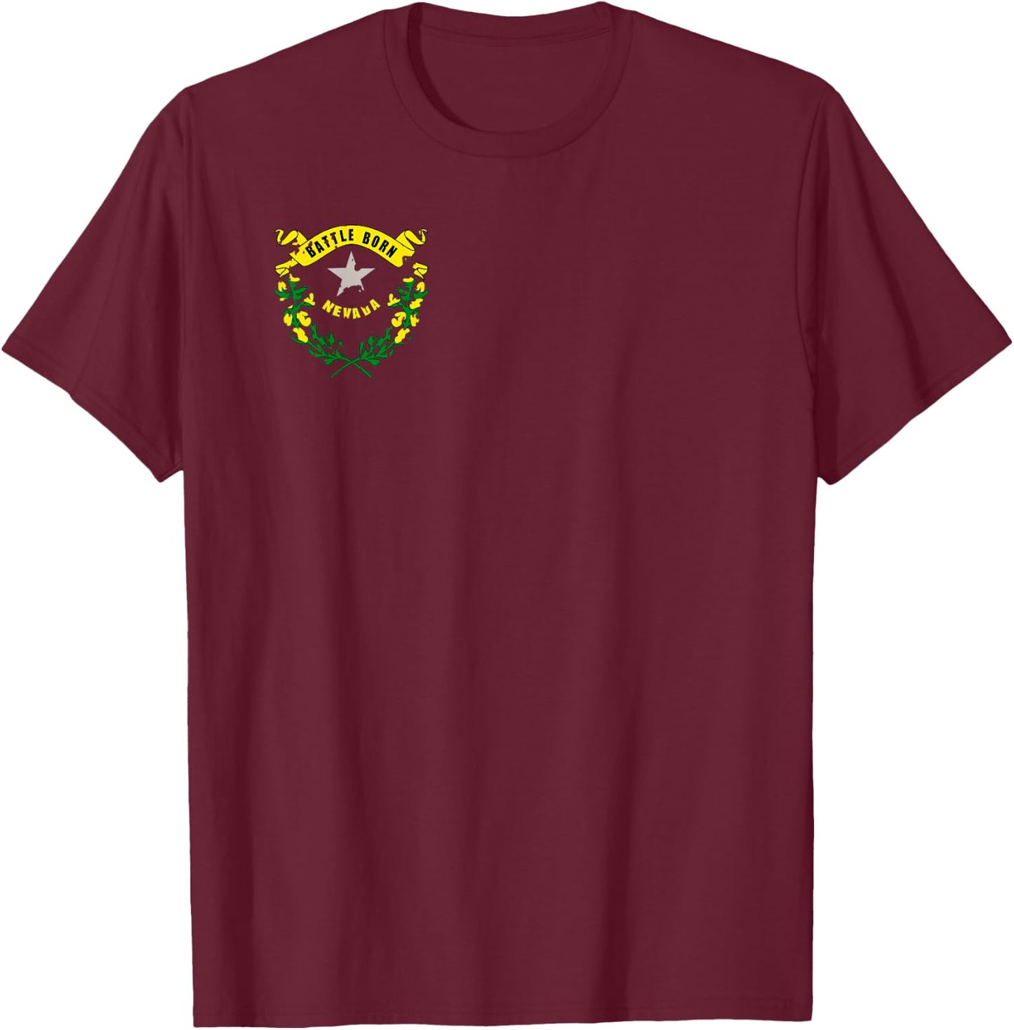 Nevada State Flag Distressed Cool Patriotic T-Shirt - T-Shirt | Maroon