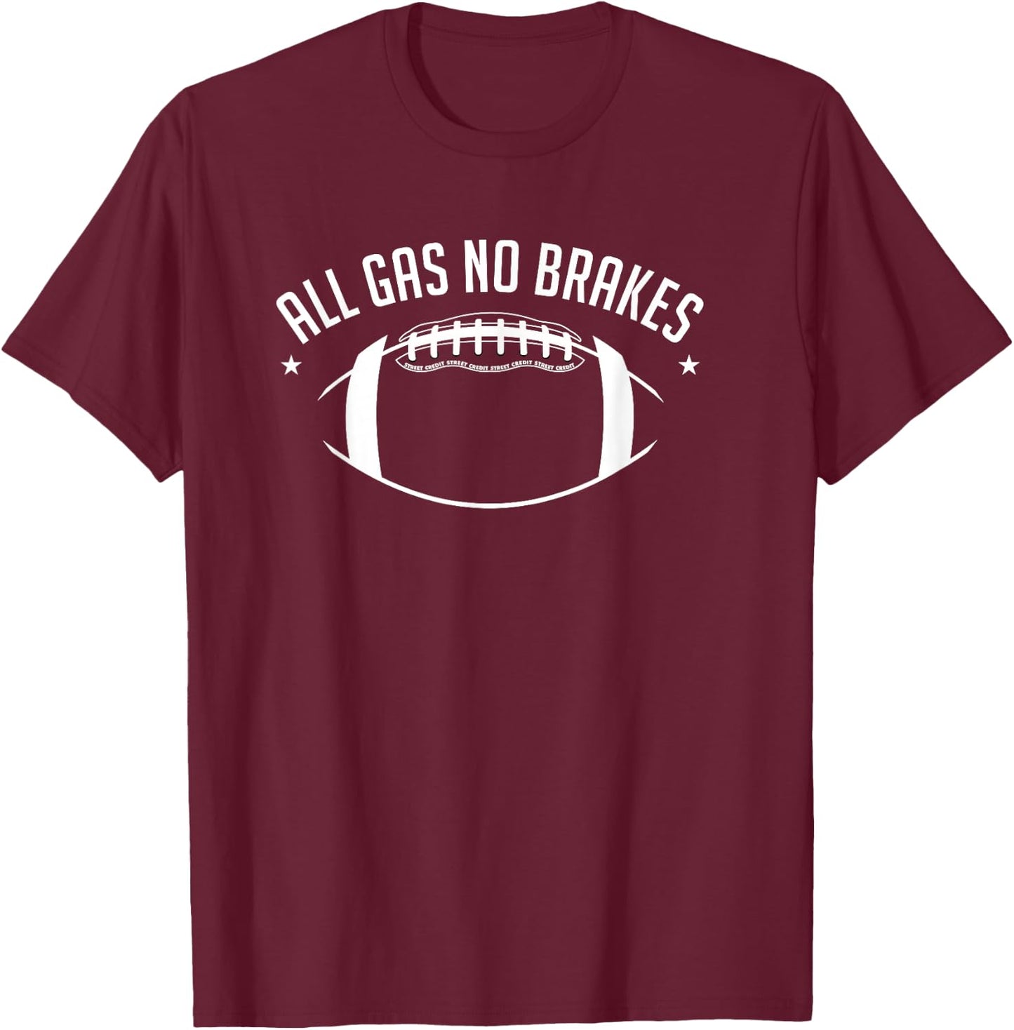Football All Gas No Brakes Youth Gift T-Shirt - T-Shirt | Maroon