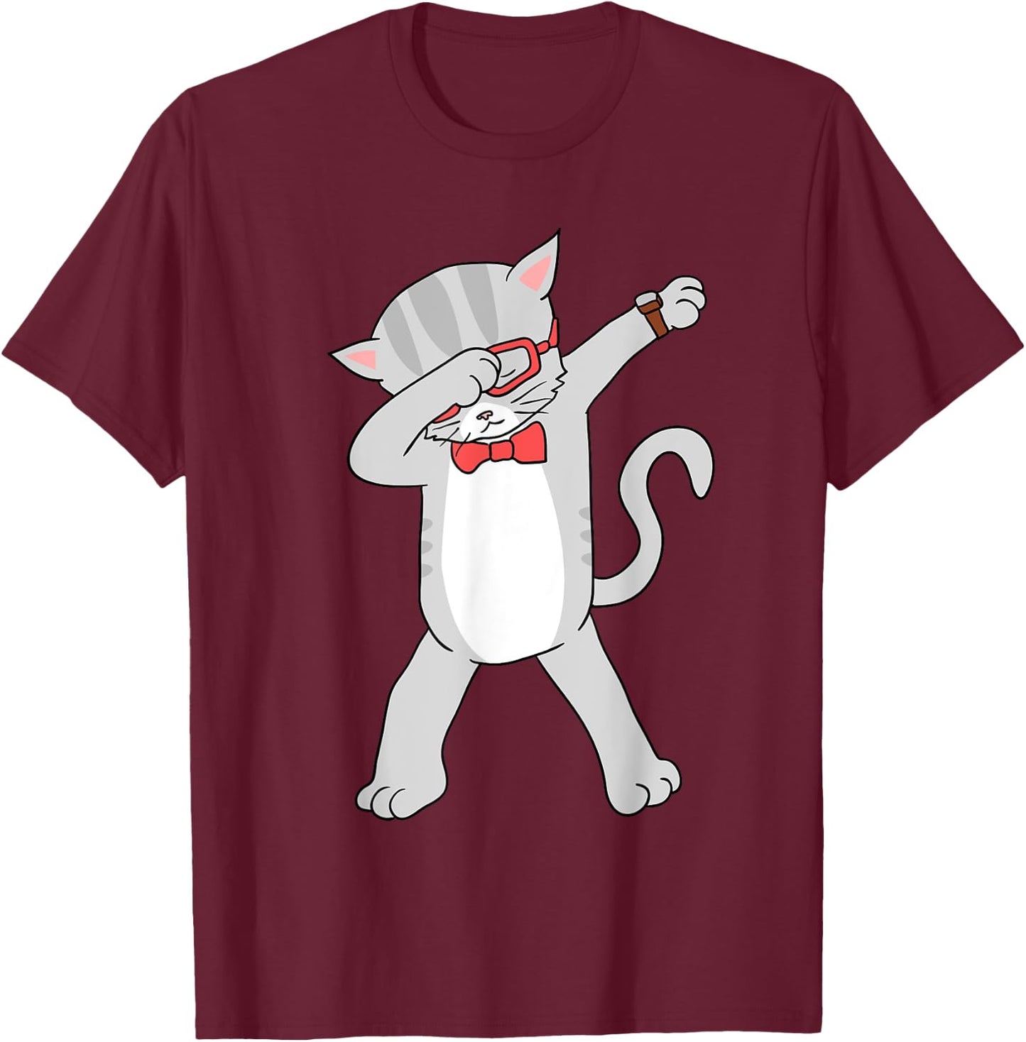 Dabbing Cat Funny Dab Gift Cat Men Women Girls Kids T-Shirt - T-Shirt | Maroon
