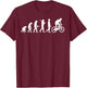Mountain Biking Evolution - MTB Mountain Biker T-Shirt - T-Shirt | Maroon