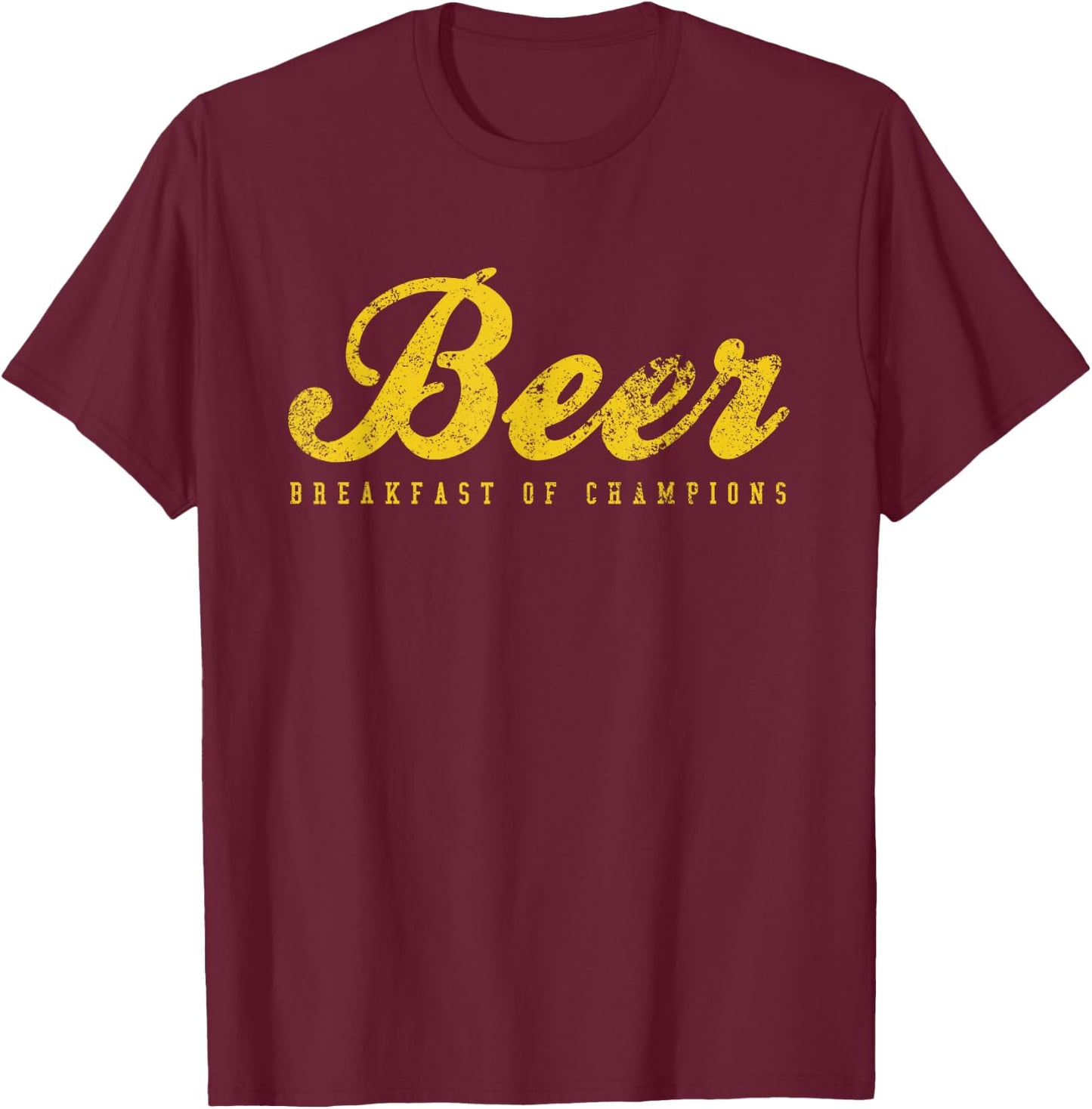 Beer Breakfast of Champions vintage inspired Funny T-Shirt - T-Shirt | Maroon