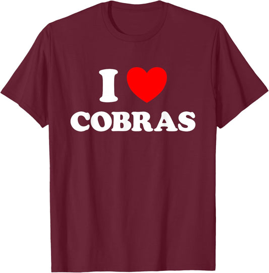 Cobra Heart Funny Cute Favorite Animal Snake Pet Naja Fan T-Shirt - T-Shirt | Maroon