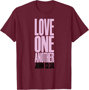 Love One Another Christian T-Shirt - T-Shirt | Maroon