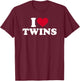 I love twins T-Shirt - T-Shirt | Maroon