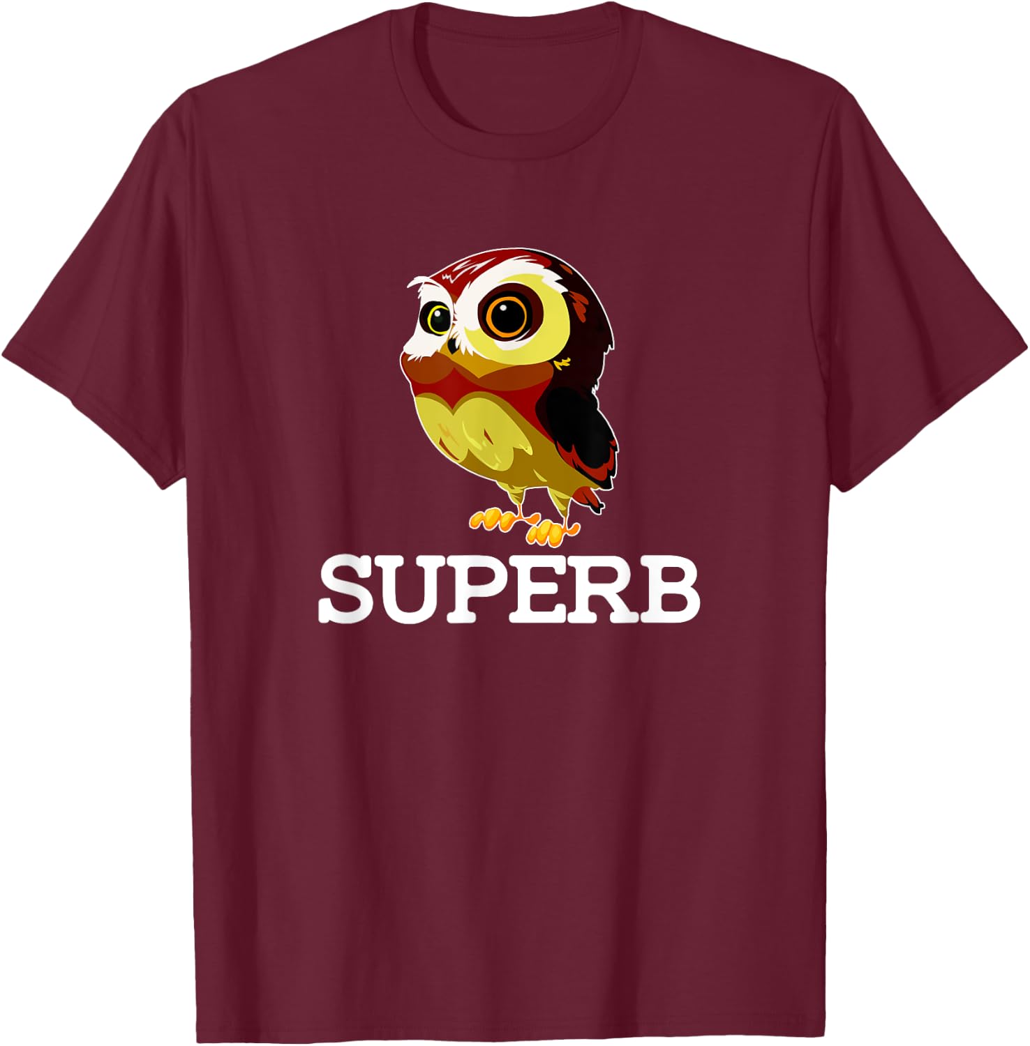 The Cute Superb Owl Shirt - Owl Bird Shirt T-Shirt - T-Shirt | Maroon