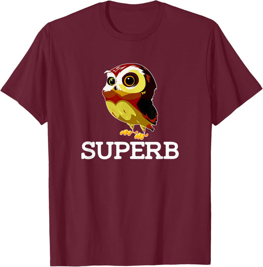 The Cute Superb Owl Shirt - Owl Bird Shirt T-Shirt - T-Shirt | Maroon