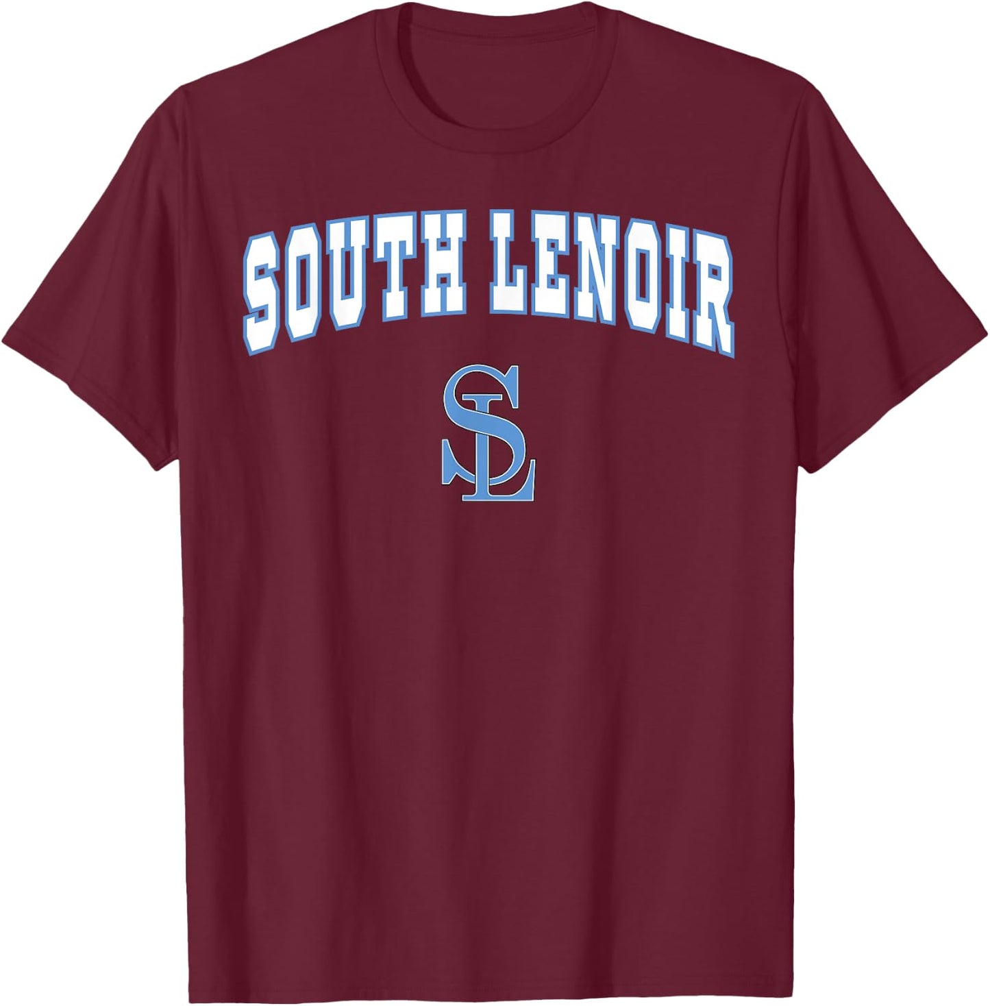 South Lenoir High School Blue Devils T-Shirt - T-Shirt | Maroon