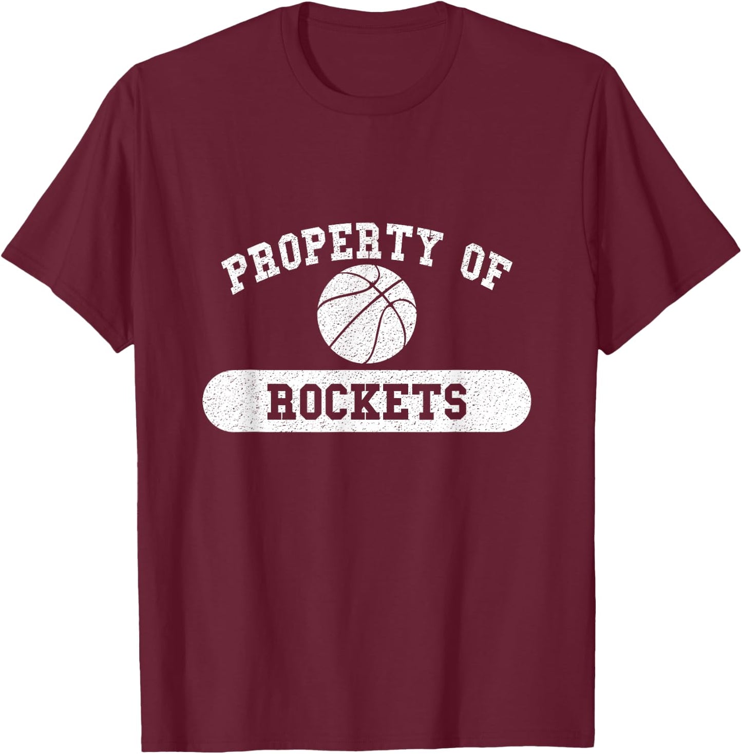Property of Rockets Basketball T-Shirt - T-Shirt | Maroon