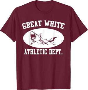 Great White Shark Shirt - Athletic Dept - Shark T-Shirt - T-Shirt | Maroon