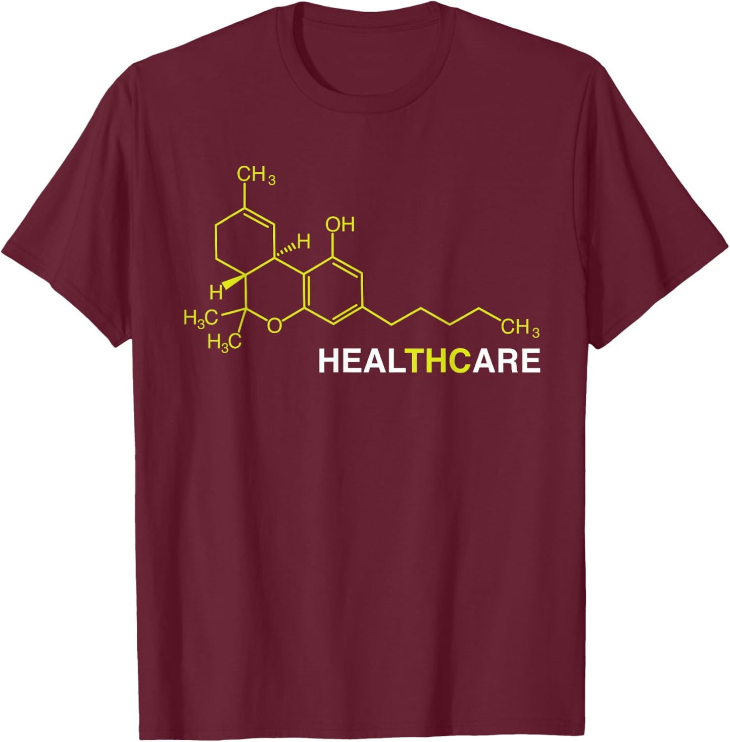 THC Healthcare Cannabis Medical Marijuana T-Shirt - T-Shirt | Maroon