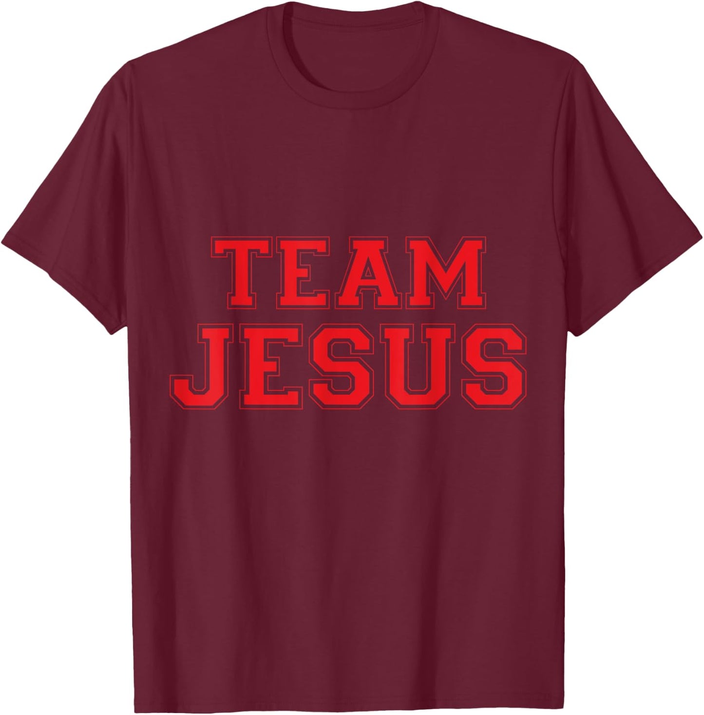 Christian T Shirts Team Jesus (Red) T-Shirt - T-Shirt | Maroon