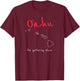 Oahu - The Gathering Place | Vintage Hawaii Vacation Gift T-Shirt - T-Shirt | Maroon